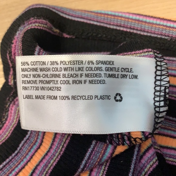 Wild Fables Black, Purple, Orange Striped Strappy Crop Top - Picture 4 of 4